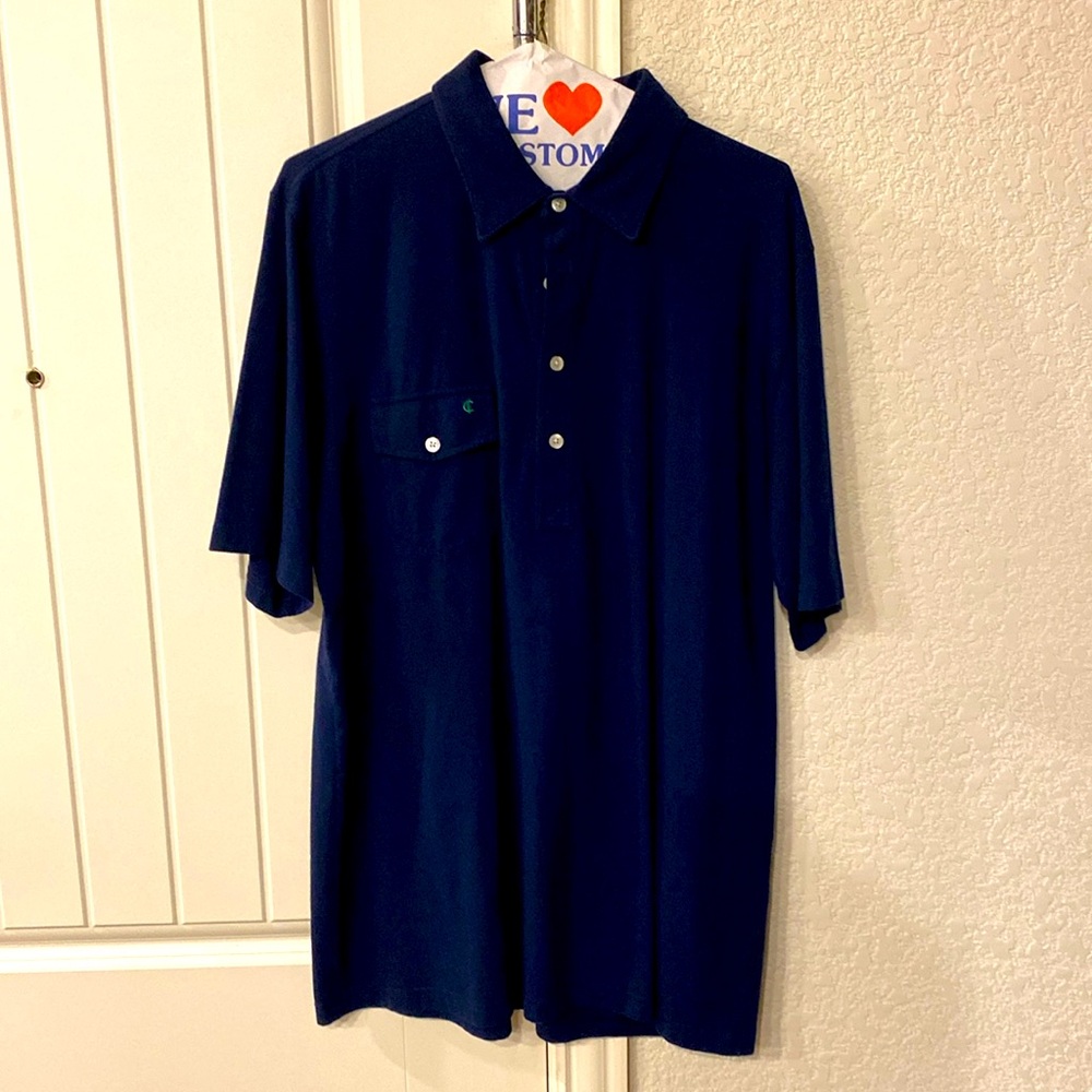 Criquet Performance Pique Players Shirt - L - Navy Blue